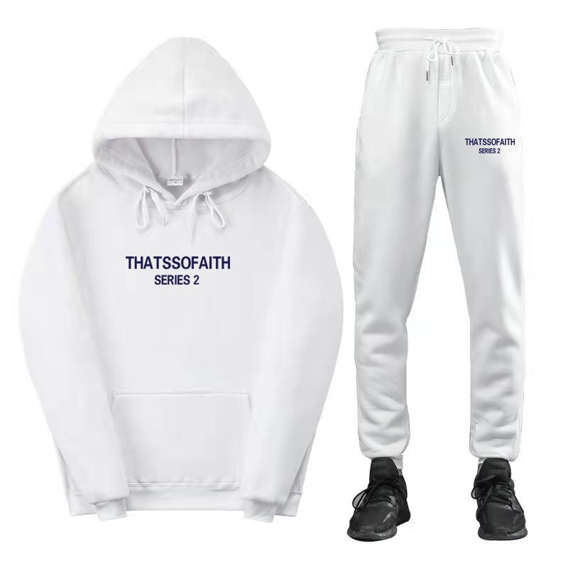 Hoodie and Pants Two-Piece Set for Men and Women, Casual Fleece Lined Hoodie