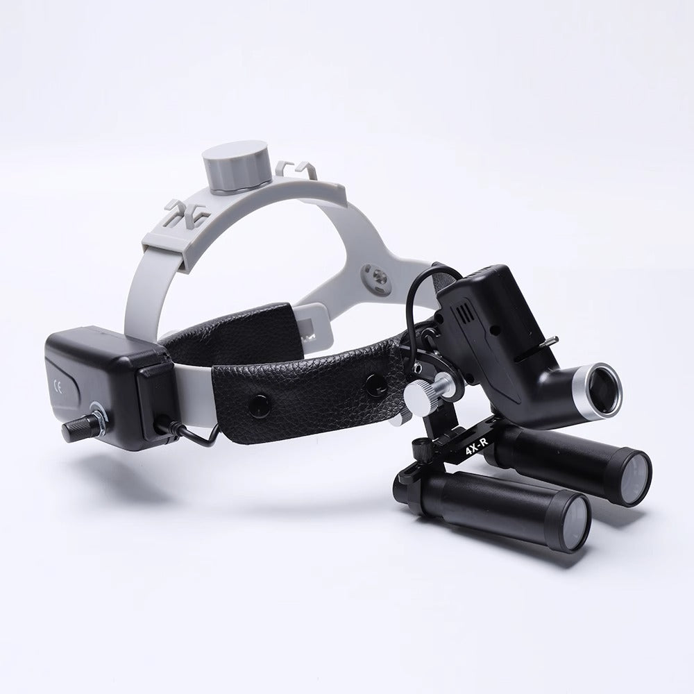 Dental Binocular Magnifier Loupe with LED Light Headband for Oral, ENT and Plastic Surgery