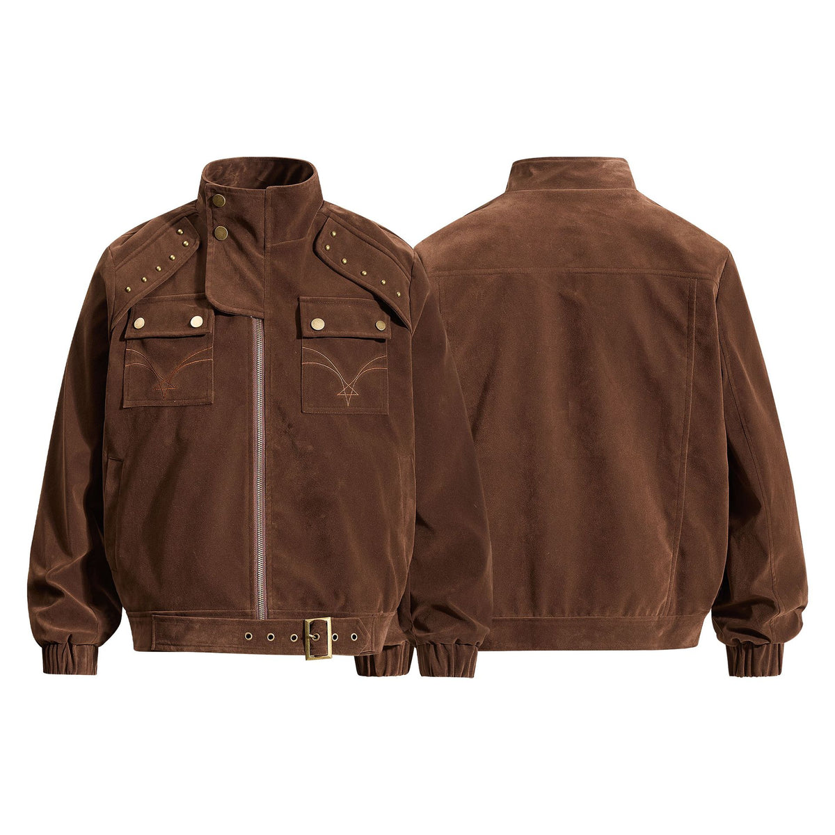 Riveted decorative pocket design jacket