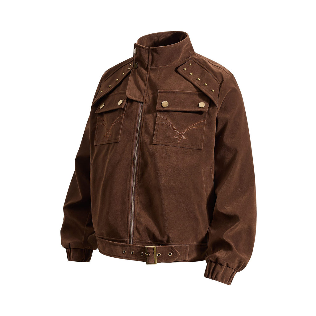 Riveted decorative pocket design jacket