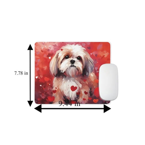 Tapete de rato em borracha antiderrapante com estampa de cão Shih-Tzu.