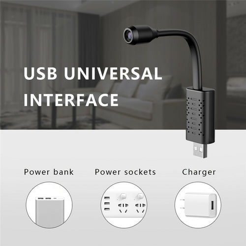 Mini Câmara Wi-Fi DIY USB 1080P com Detecção de Movimento para Segurança Residencial