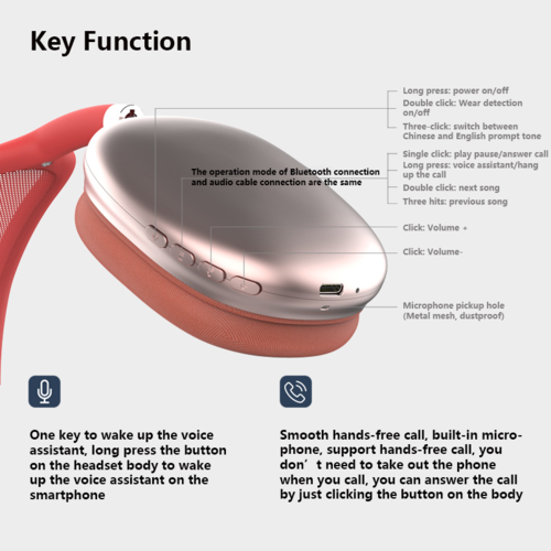 Fones de ouvido Bluetooth esportivos sem fio com função de detecção no ouvido