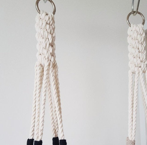 Suporte para plantas em macramé, vaso suspenso, bloco de cores