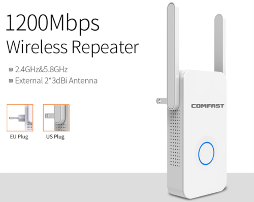 📶 Extensor WiFi 1200Mbps com Antenas – Amplificador de Sinal