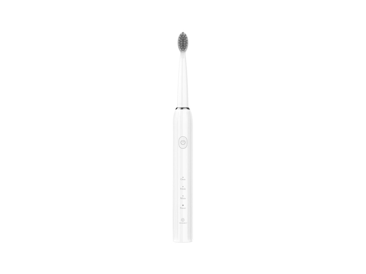 Techancy Escova De Dentes Eléctrica Branca KH6203, À Prova De Água IPX7, Cabeça De Escova Substituível, Bateria Recarregável