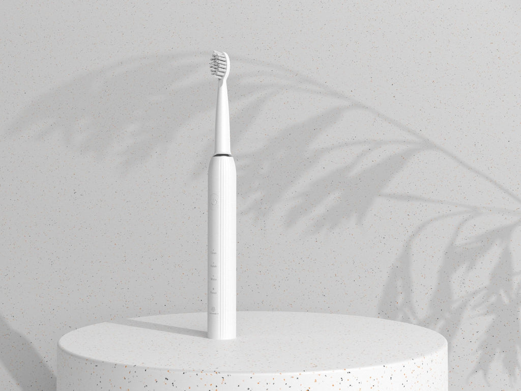 Techancy Escova De Dentes Eléctrica Branca KH6203, À Prova De Água IPX7, Cabeça De Escova Substituível, Bateria Recarregável