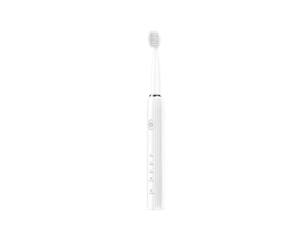Techancy Escova De Dentes Eléctrica Branca KH6203, À Prova De Água IPX7, Cabeça De Escova Substituível, Bateria Recarregável
