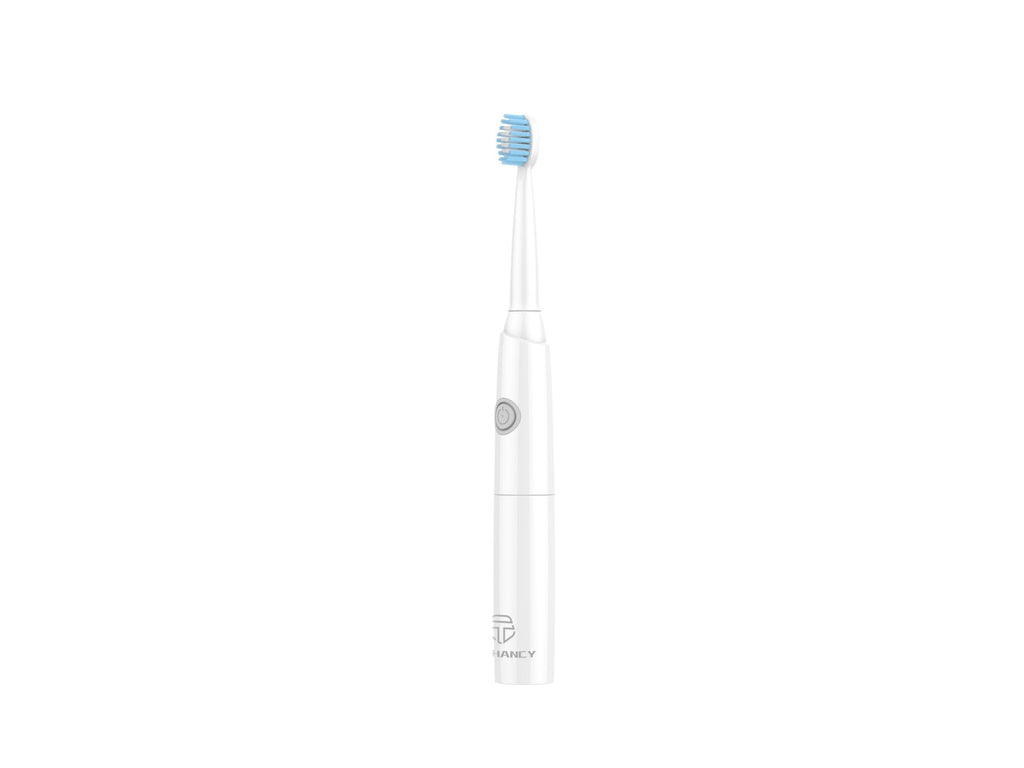 Techancy Escova De Dentes Eléctrica Branca KH6200, Limpa Dentes Com Vibração, Cabeça De Escova Substituível, Pilha AA